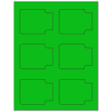 3.372" x 2.5" Fluorescent Green Sheet Labels