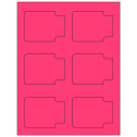 3.372" x 2.5" Fluorescent Pink Sheet Labels