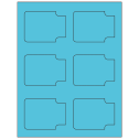 3.372" x 2.5" Turquoise Sheet Labels