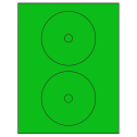 4.57" Fluorescent Green Circular Sheet Labels