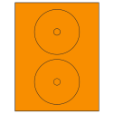 4.57" Fluorescent Orange Circular Sheet Labels
