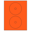 4.57" Fluorescent Red Circular Sheet Labels