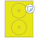 4.57" Fluorescent Yellow Circular Sheet Labels - Removable Adhesive