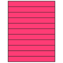 8.5" x 1" Fluorescent Pink Rectangular Sheet Labels