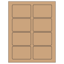 3.375" x 2.33" Brown Kraft Rectangular Sheet Labels
