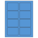 3.375" x 2.33" Fluorescent Blue Rectangular Sheet Labels