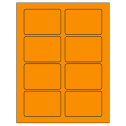 3.375" x 2.33" Fluorescent Orange Rectangular Sheet Labels