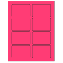 3.375" x 2.33" Fluorescent Pink Rectangular Sheet Labels