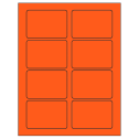 3.375" x 2.33" Fluorescent Red Rectangular Sheet Labels