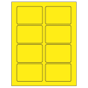 3.375" x 2.33" Fluorescent Yellow Rectangular Sheet Labels