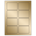 3.375" x 2.33" Gold Foil Rectangular Sheet Labels