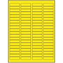 1.75" x 0.5" Fluorescent Yellow Rectangular Sheet Labels (80-UP)