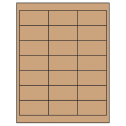 2.66" x 1.375" Brown Kraft Rectangular Sheet Labels