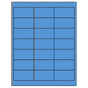 2.66" x 1.375" Fluorescent Blue Rectangular Sheet Labels