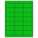 2.66" x 1.375" Fluorescent Green Rectangular Sheet Labels