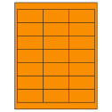 2.66" x 1.375" Fluorescent Orange Rectangular Sheet Labels