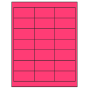 2.66" x 1.375" Fluorescent Pink Rectangular Sheet Labels