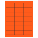 2.66" x 1.375" Fluorescent Red Rectangular Sheet Labels