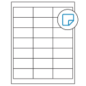 2.66" x 1.375" White Rectangular Sheet Labels - Removable Adhesive