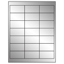 2.66" x 1.375" Silver Foil Rectangular Sheet Labels