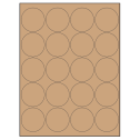2" Brown Kraft Circular Sheet Labels