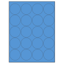 2" Fluorescent Blue Circular Sheet Labels