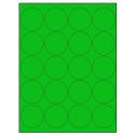 2" Fluorescent Green Circular Sheet Labels