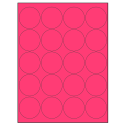 2" Fluorescent Pink Circular Sheet Labels