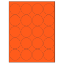 2" Fluorescent Red Circular Sheet Labels