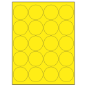 2" Fluorescent Yellow Circular Sheet Labels