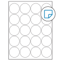 2" White Circular Sheet Labels - Removable Adhesive