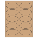 3.75" x 1.75" Brown Kraft Oval Sheet Labels