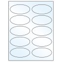 3.75" x 1.75" Crystal Clear Oval Sheet Labels