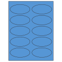 3.75" x 1.75" Fluorescent Blue Oval Sheet Labels