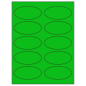 3.75" x 1.75" Fluorescent Green Oval Sheet Labels