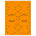 3.75" x 1.75" Fluorescent Orange Oval Sheet Labels
