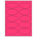 3.75" x 1.75" Fluorescent Pink Oval Sheet Labels