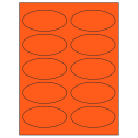 3.75" x 1.75" Fluorescent Red Oval Sheet Labels