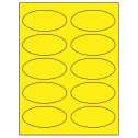 3.75" x 1.75" Fluorescent Yellow Oval Sheet Labels