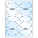 3.75" x 1.75" White Premium High Gloss Oval Sheet Labels