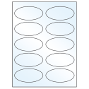 3.75" x 1.75" White Mid Gloss Oval Sheet Labels