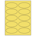 3.75" x 1.75" Pastel Yellow Oval Sheet Labels