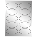 3.75" x 1.75" Silver Foil Oval Sheet Labels