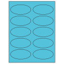 3.75" x 1.75" Turquoise Oval Sheet Labels