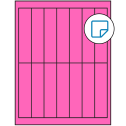 1.125" x 4.875" Fluorescent Pink Rectangular Sheet Labels - Removable Adhesive