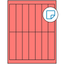 1.125" x 4.875" Fluorescent Red Rectangular Sheet Labels - Removable Adhesive