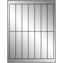 1.125" x 4.875" Silver Foil Rectangular Sheet Labels
