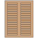 3" x 0.5" Brown Kraft Rectangular Sheet Labels