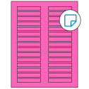 3" x 0.5" Fluorescent Pink Rectangular Sheet Labels - Removable Adhesive