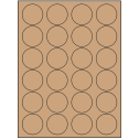 1.625" Brown Kraft Circular Sheet Labels